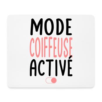 Mode Coiffeuse activé - Idée cadeau - Tapis de souris (format paysage) - blanc - Devant