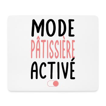 Mode Pâtissière activé - Idée cadeau - Tapis de souris (format paysage) - blanc - Devant