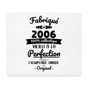 Anniversaire 18 ans - Fabriqué en 2006 Original - Tapis de souris (format paysage) - blanc - Devant