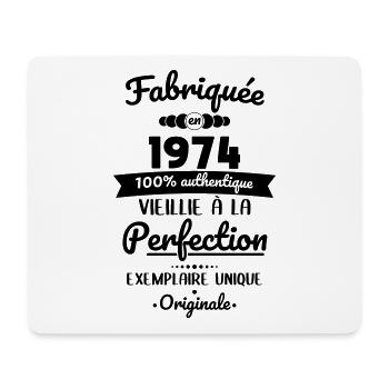 Anniversaire 50 ans - Fabriquée en 1974 Originale - Tapis de souris (format paysage) - blanc - Devant