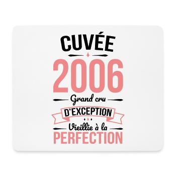 Anniversaire 18 ans - Cuvée 2006 - Cadeau Humour - Tapis de souris (format paysage) - blanc - Devant