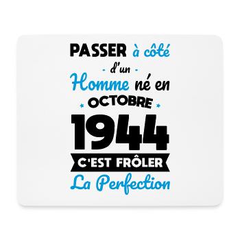80th Birthday - Born in October 1944 - Mouse Pad (horizontal) - white - Front