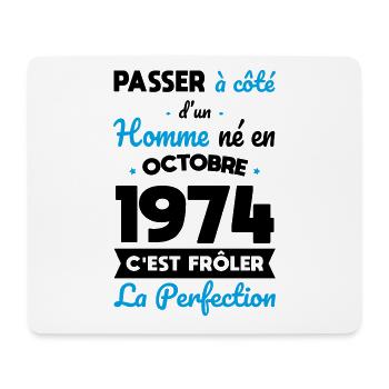 50th Anniversary - Born in October 1974 - Mouse Pad (horizontal) - white - Front