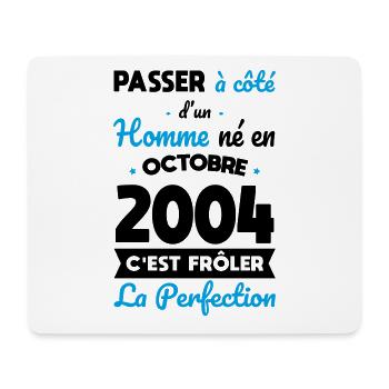 20th Birthday - Born in October 2004 - Mouse Pad (horizontal) - white - Front