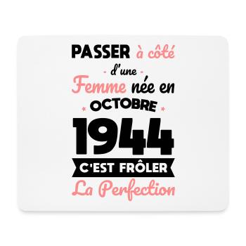 80th birthday - Born in October 1944 - Mouse Pad (horizontal) - white - Front