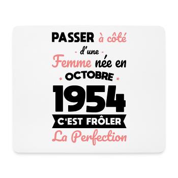 70th birthday - Born in October 1954 - Mouse Pad (horizontal) - white - Front