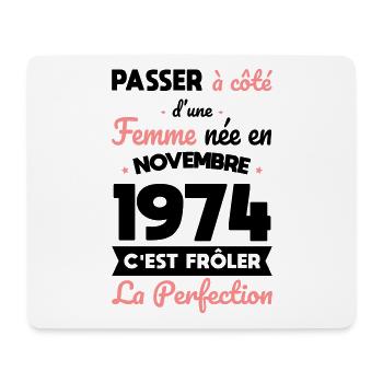 50th Birthday - Born in November 1974 - Mouse Pad (horizontal) - white - Front