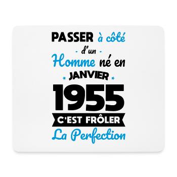 70th birthday - Born in January 1955 - Mouse Pad (horizontal) - white - Front