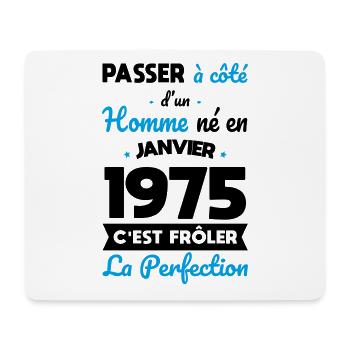 50th Birthday - Born in January 1975 - Mouse Pad (horizontal) - white - Front