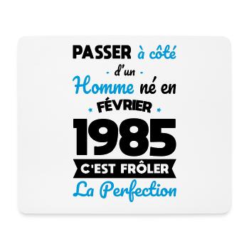 Anniversaire 40 ans - Né en Février 1985 - Tapis de souris (format paysage) - blanc - Devant