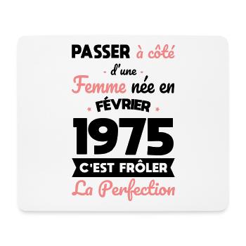 50th Birthday - Born in February 1975 - Mouse Pad (horizontal) - white - Front