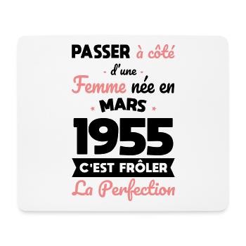 70th birthday - Born in March 1955 - Mouse Pad (horizontal) - white - Front