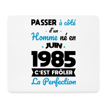 Anniversaire 40 ans - Né en Juin 1985 - Tapis de souris (format paysage) - blanc - Devant