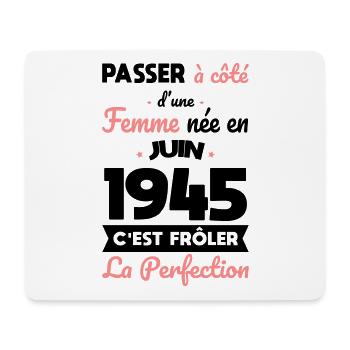 80. Geburtstag - geboren im Juni 1945 - Mousepad (Querformat) - Weiß - Vorne