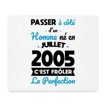 Anniversaire 20 ans - Né en Juillet 2005 - Tapis de souris (format paysage) - blanc - Devant