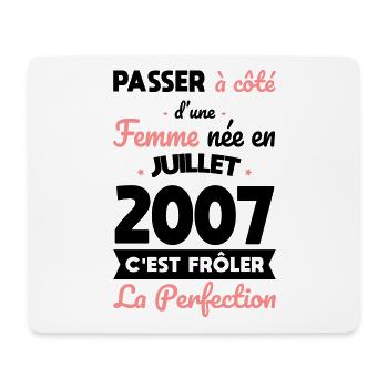 18th birthday - born in July 2007 - Mouse Pad (horizontal) - white - Front