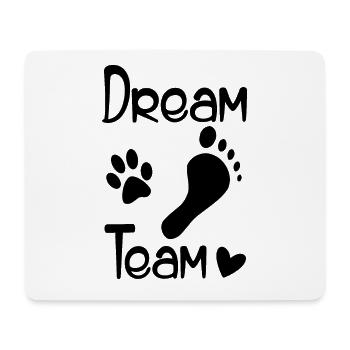 Dreamteam Hundeliebe mit Herz [black] - Mousepad (Querformat) - Weiß - Vorne