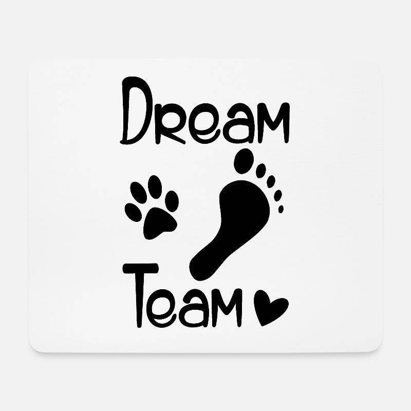 Dreamteam Hundeliebe mit Herz [black] - Mousepad (Querformat) - Weiß