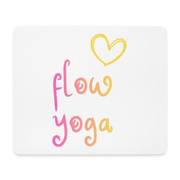 Flow Yoga - design coloré avec cœur - Tapis de souris (format paysage) - blanc - Devant
