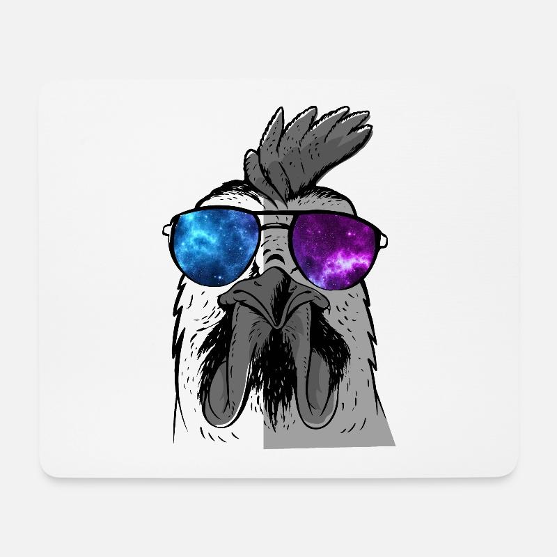 HUHN HAHN HENNE COOL - Mousepad (Querformat) - Weiß
