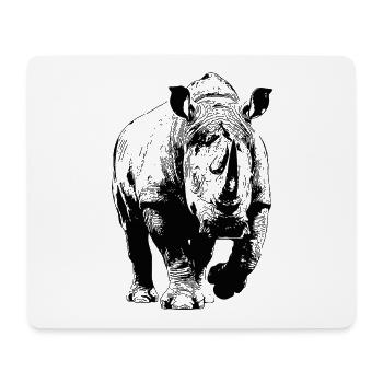 Rhinocéros - Tapis de souris (format paysage) - blanc - Devant