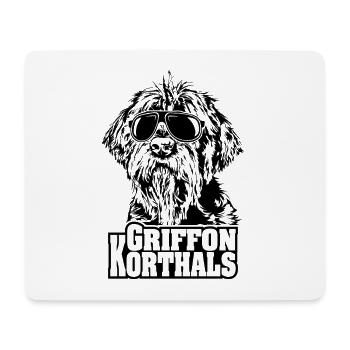 GRIFFON KORTHALS cool lunettes de soleil chien chien chien - Tapis de souris (format paysage) - blanc - Devant
