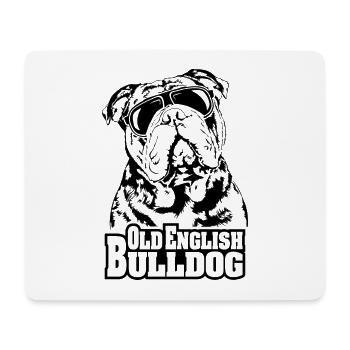 VIEUX BOULEDOGUE ANGLAIS cool lunettes de soleil chien chien - Tapis de souris (format paysage) - blanc - Devant