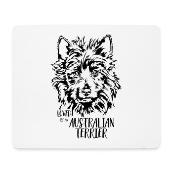 Loved by AUSTRALIAN TERRIER Hundespruch Wilsigns - Mousepad (Querformat) - Weiß - Vorne