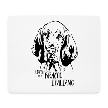 Aimé par un chien Bracco Italiano Chien Wilsigns - Tapis de souris (format paysage) - blanc - Devant