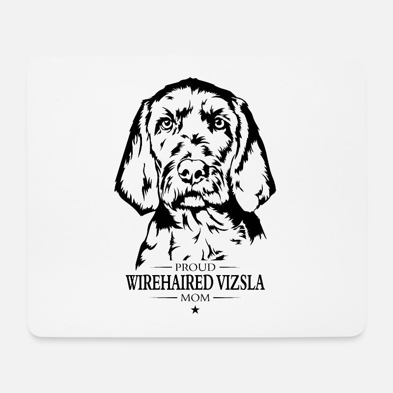 Wirehaired Vizsla Mom Drahthaar Vizsla Wilsigns - Mousepad (Querformat) - Weiß