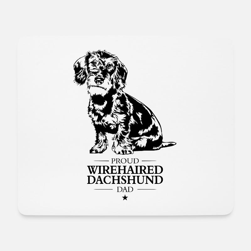 Wirehaired Dachshund Dad Rauhaardackel Wilsigns - Mousepad (Querformat) - Weiß