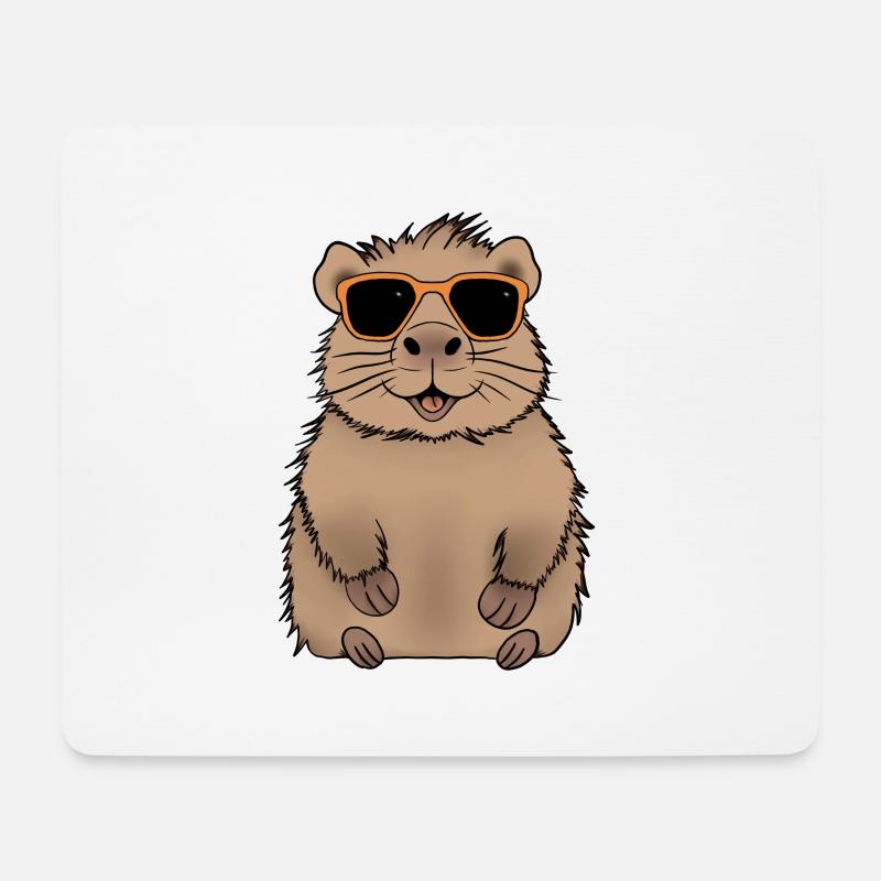 Capybara - Mousepad (Querformat) - Weiß
