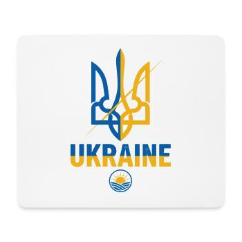 Écusson du trident en bleu et jaune - Tapis de souris (format paysage) - blanc - Devant