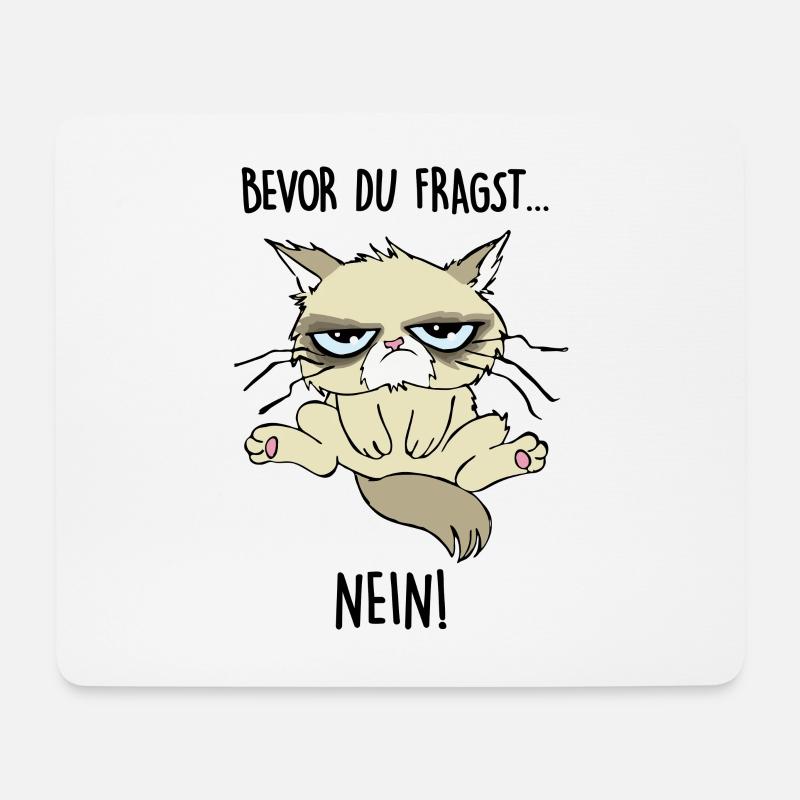 Bevor du fragst... NEIN - Mousepad (Querformat) - Weiß