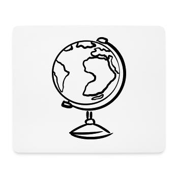 Globe, hand-drawn. Drawing. Geography - Mouse Pad (horizontal) - white - Front