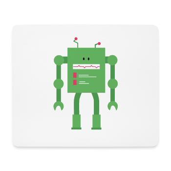 Roboter grün - Mousepad (Querformat) - Weiß - Vorne