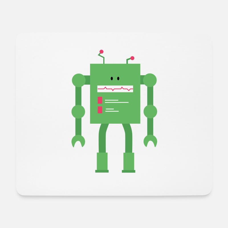 Roboter grün - Mousepad (Querformat) - Weiß