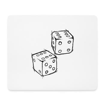 Würfel "weiß" - Mousepad (Querformat) - Weiß - Vorne