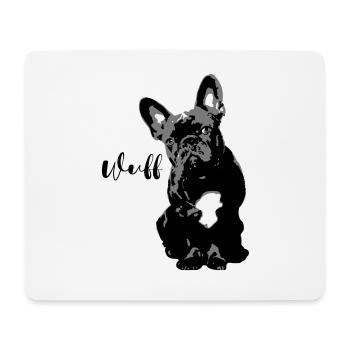 Hund Französische Bulldogge Wuff Geschenkidee - Mousepad (Querformat) - Weiß - Vorne