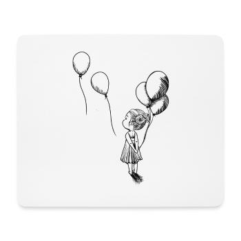 Fille avec des ballons noirs - Tapis de souris (format paysage) - blanc - Devant