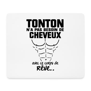 TONTON n'a pas besoin de cheveux - Tapis de souris (format paysage) - blanc - Devant
