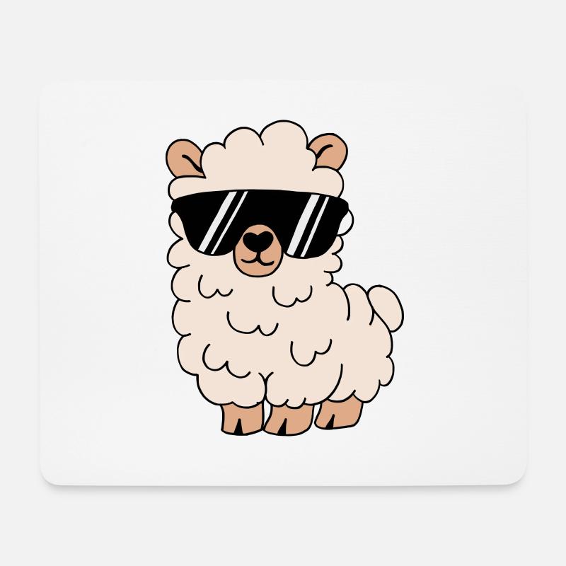 Lustiges Lama Alpaka - Mousepad (Querformat) - Weiß