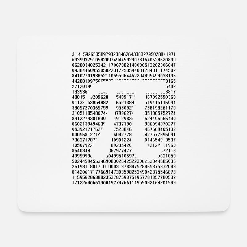 Zahl Pi - Mousepad (Querformat) - Weiß