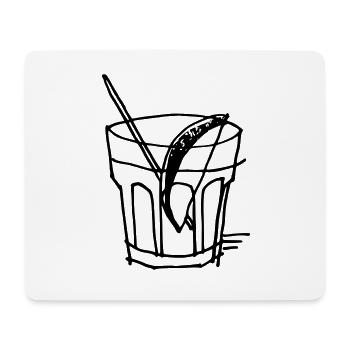 Cocktail Glas. Longdrink. Schwarz. Gin - Mousepad (Querformat) - Weiß - Vorne
