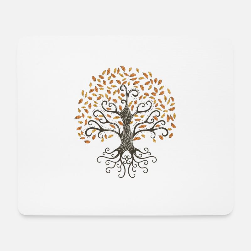 Herbstbaum - Mousepad (Querformat) - Weiß