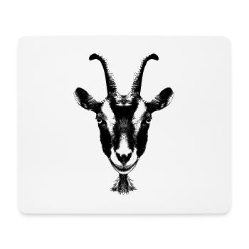 Ziege / Geiß / Grafik / Portrait - Mousepad (Querformat) - Weiß - Vorne