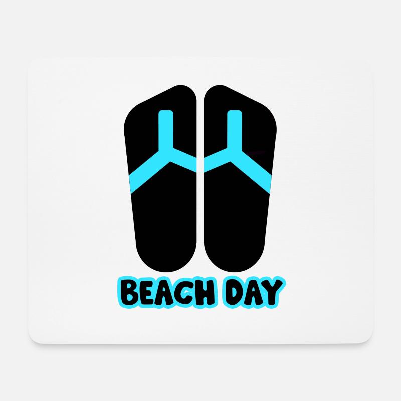Beach Day Flip Flop in schwarz/blau - Mousepad (Querformat) - Weiß