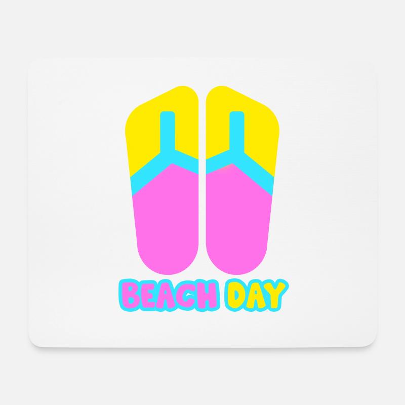 Beach Day Flip Flop in Sommerfarben - Mousepad (Querformat) - Weiß