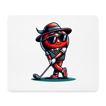 Fun golf tomato swings with style - Mouse Pad (horizontal) - white - Front