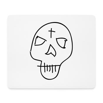Tête de mort - Tapis de souris (format paysage) - blanc - Devant